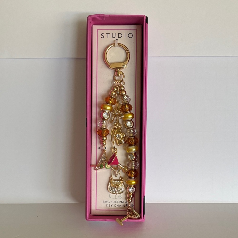 ☀️Studio Amber Beaded and Martini Bag charm